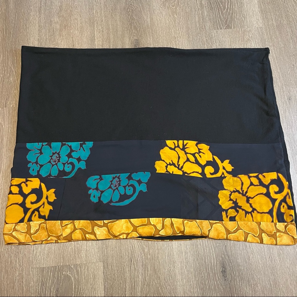 Designer Poncho made with Vintage Barkcloth